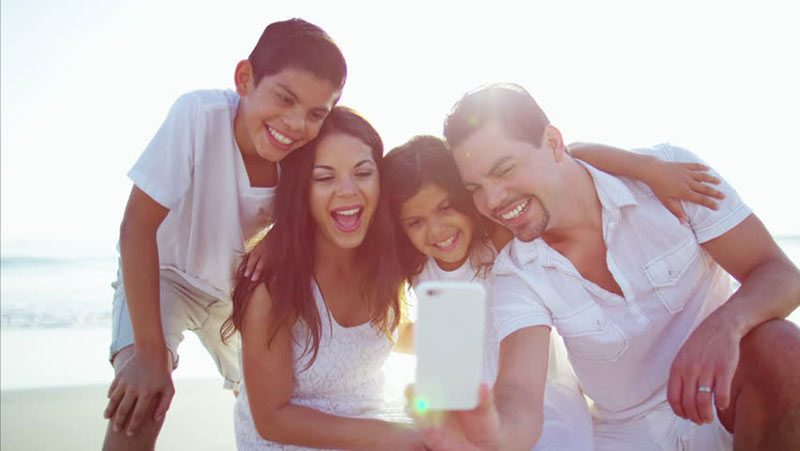 happy family taking a selfie