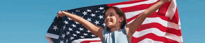 ACA Marketplace Girl holding a flag
